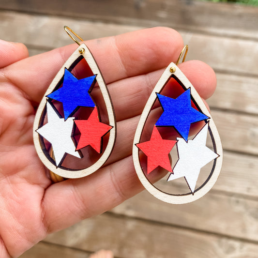Patriotic 4th July Stars Earrings