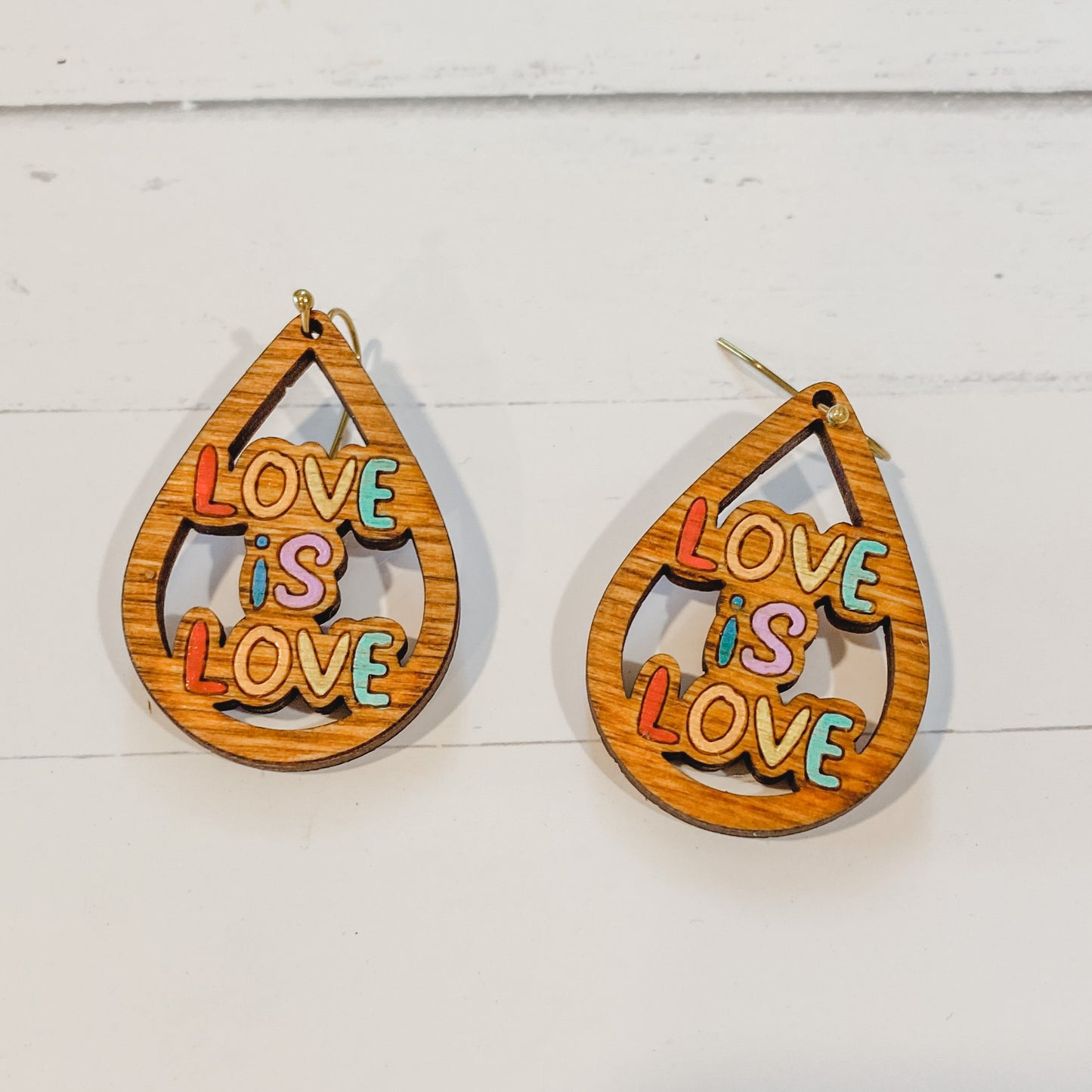 Love is Love Hand Painted Earrings