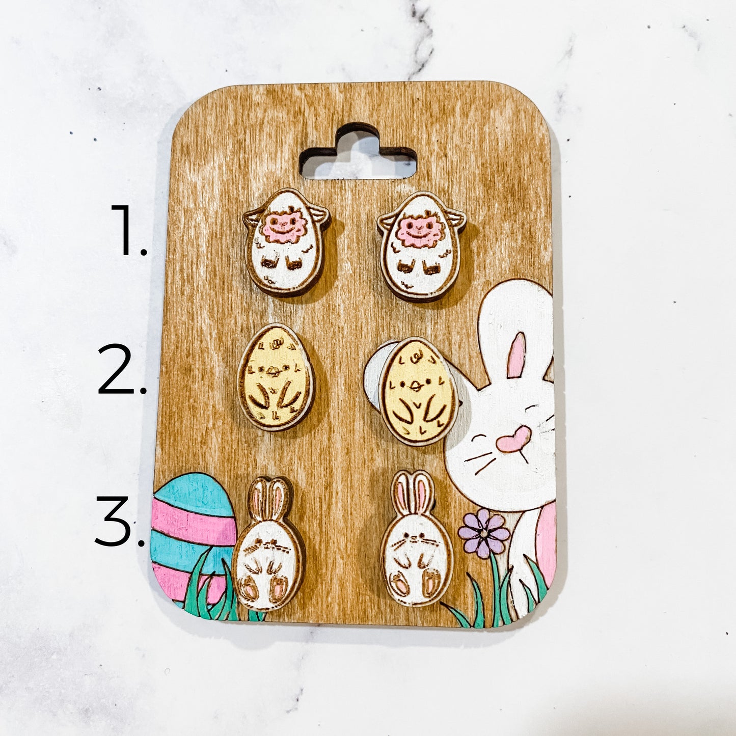 Cheerful Easter Stud with Wood Gift Card
