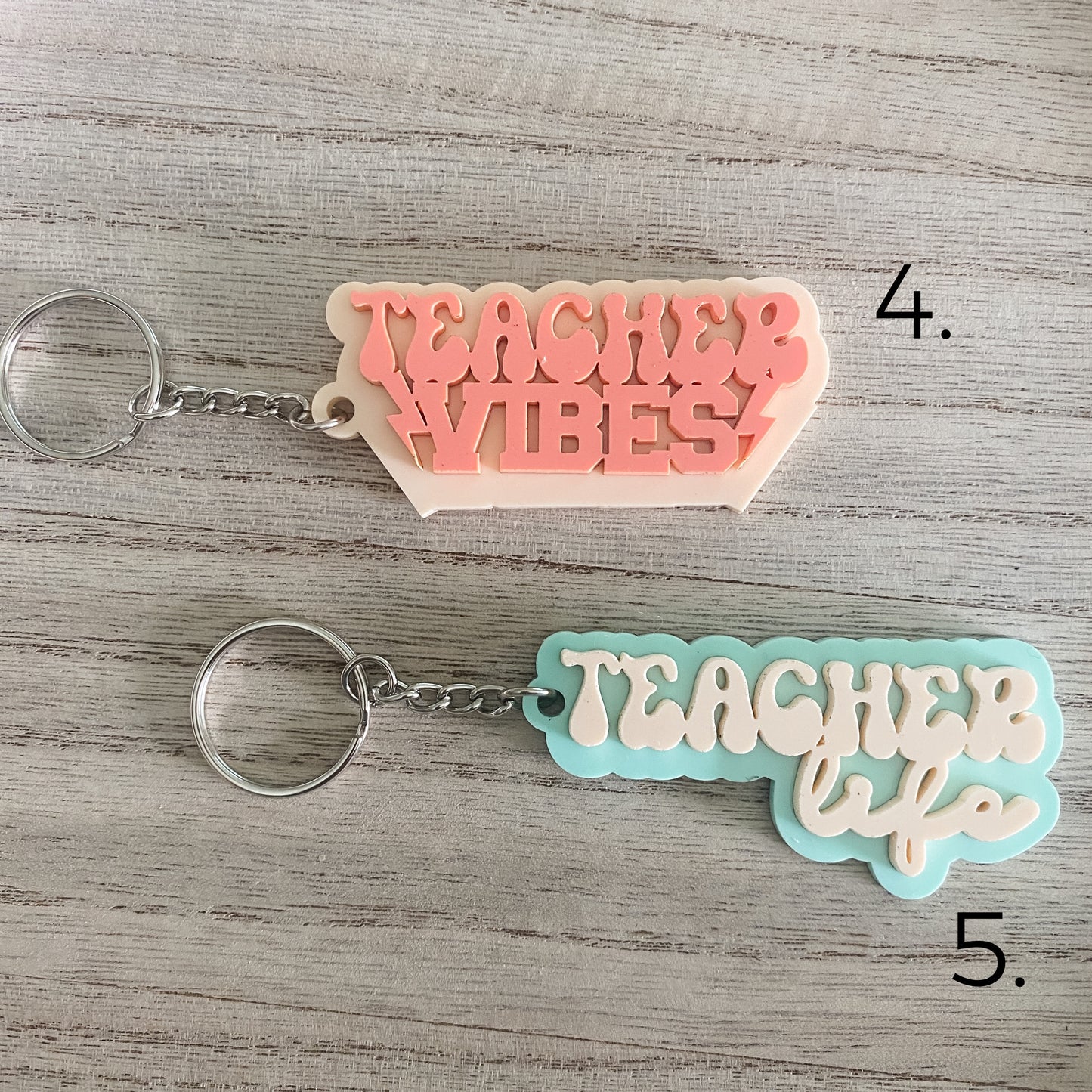 Retro Pastel Teacher Appreciation Key Ring