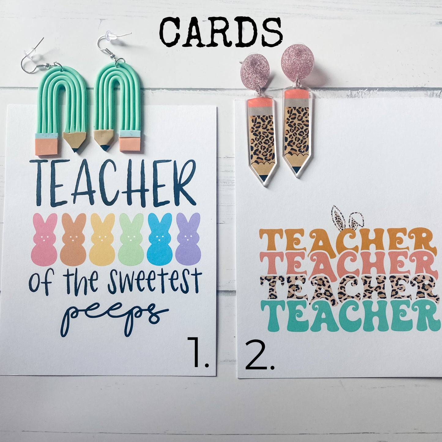 You're One Hoppy Teacher | Trendy Earrings and Card Set