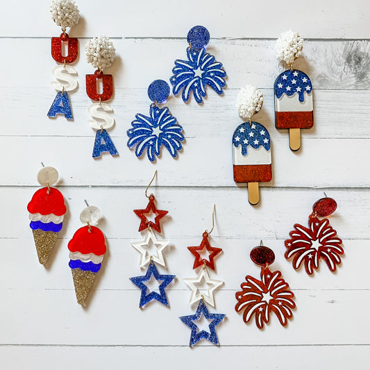 Red, White and Celebrate Earrings