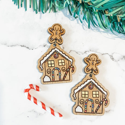Cute Gingerbread House Earrings