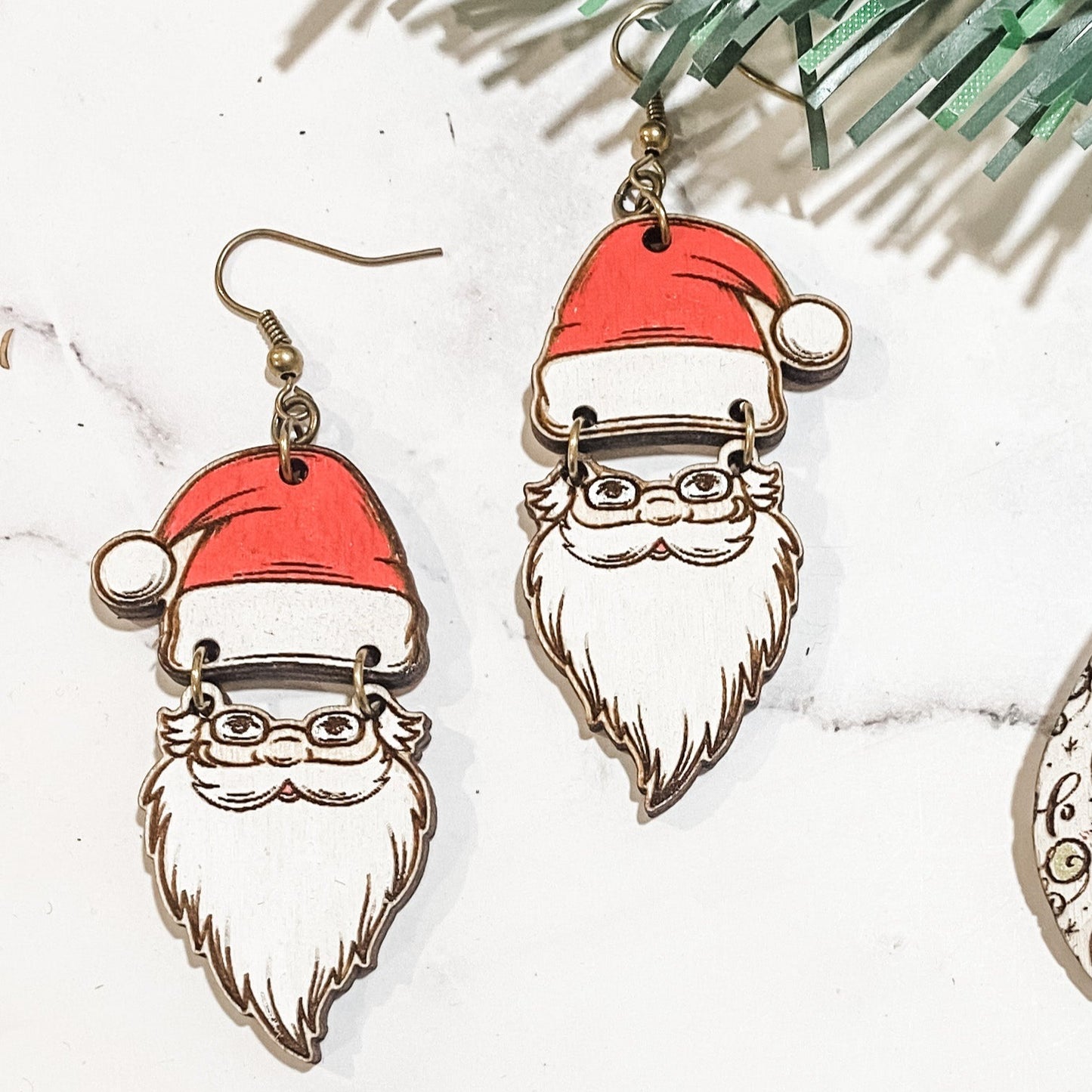 Father Christmas Dangle Earrings
