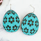 Blue Floral Easter Egg Earrings