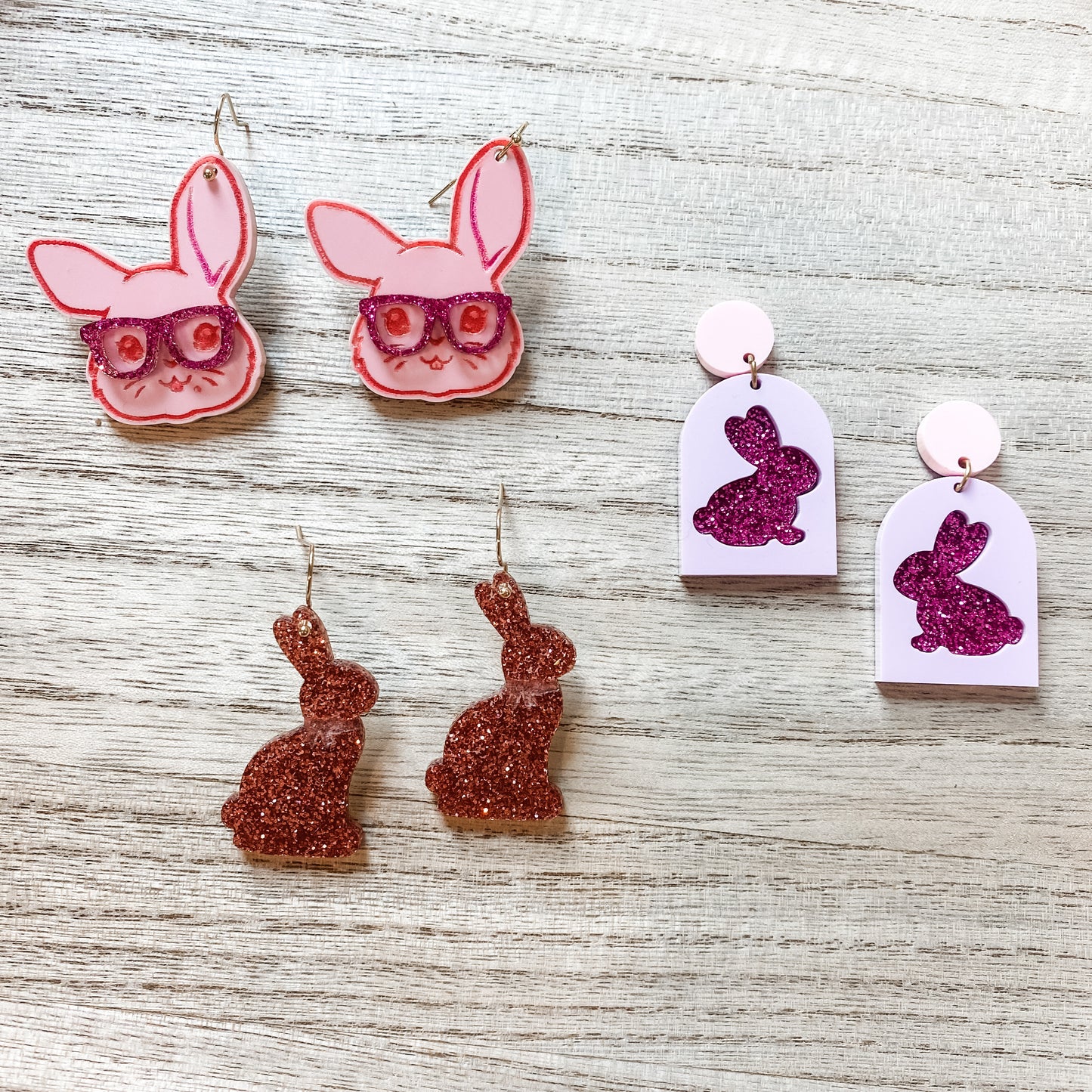 Pastel Bunny Glitter Earrings