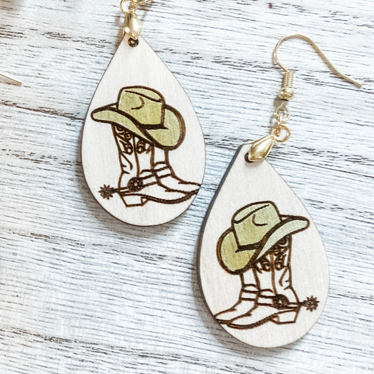 Cowboy Boots and Hat Earrings
