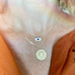 Midcentury Evil Eye Necklace with Blue CZ, Celestial Evil Eye, Night Sky Jewelry 18k Gold Plated, Good Luck Pendant, Talisman, Protection