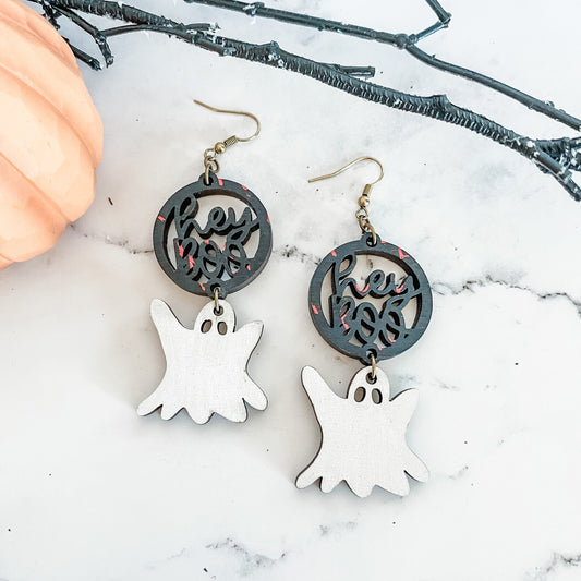 Halloween Boo Ghost Dangle Earrings
